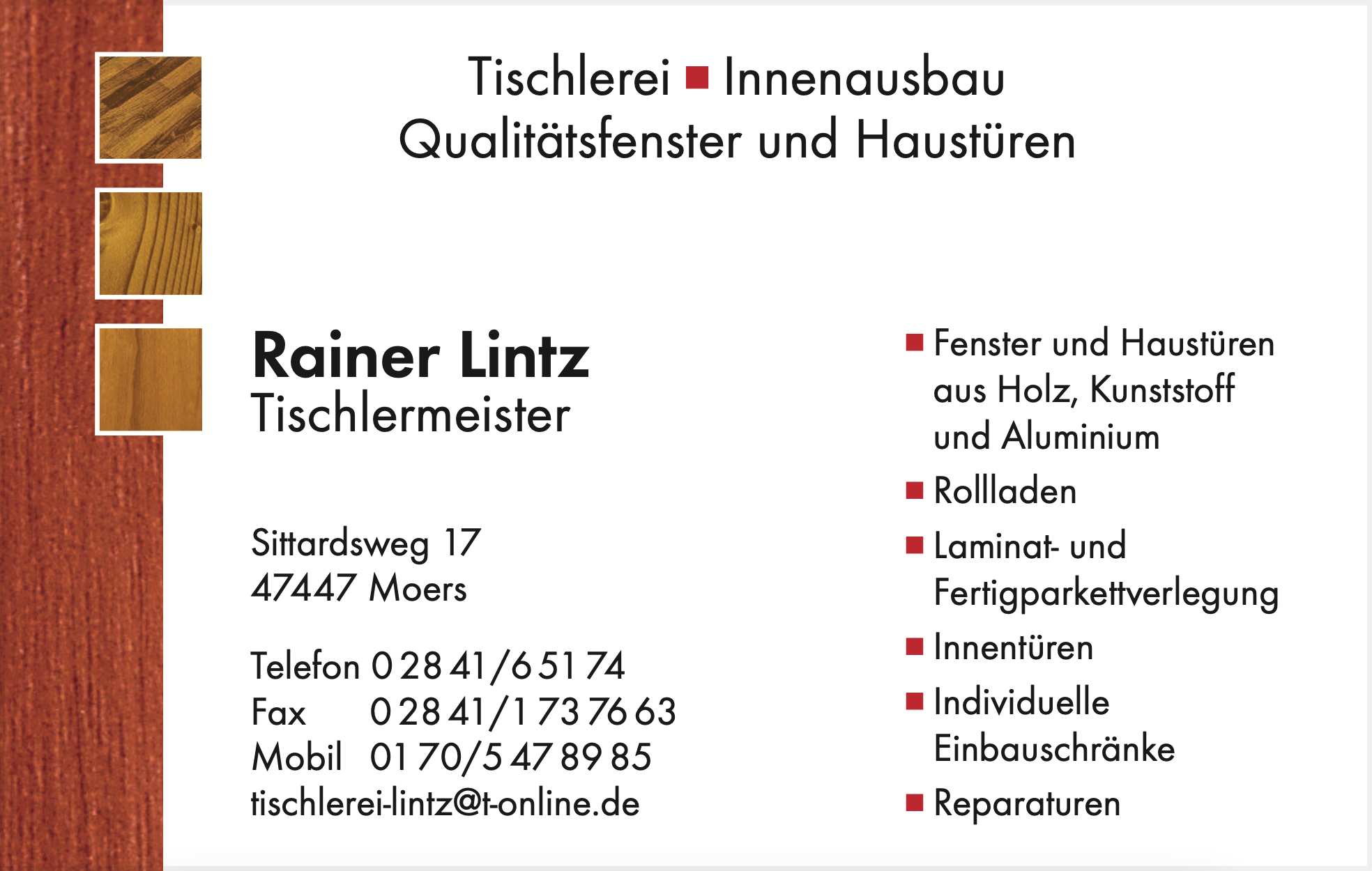 Rainer Lintz - Tischlermeister